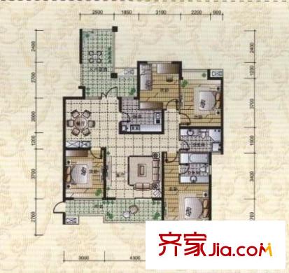 名邦錦繡年華 3室 戶型圖
