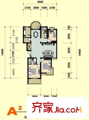 九獅水岸戶型圖13-4 3室2廳1衛(wèi)1廚