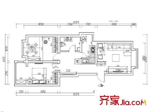 南崗郵電東村 1室 戶(hù)型圖