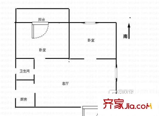 南崗郵電東村 2室 戶(hù)型圖