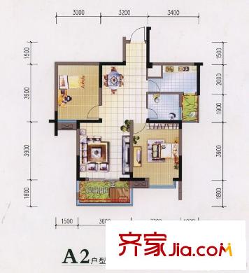 信達(dá)西山銀杏 2室 戶型圖