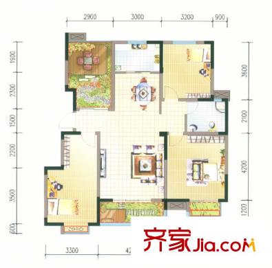 西山銀杏戶型圖E5戶型偶數(shù)層三房?jī)蓮d一衛(wèi)117.48平方米 3室2廳1衛(wèi)
