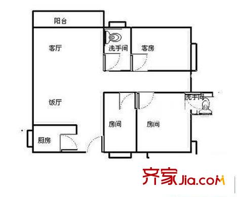 琥珀南村 3室 戶型圖