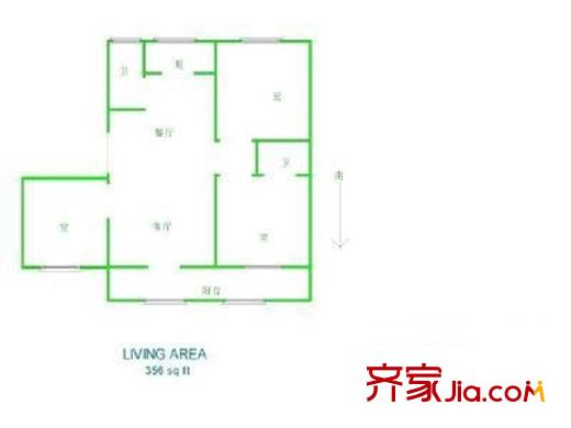 琥珀南村 3室 戶型圖