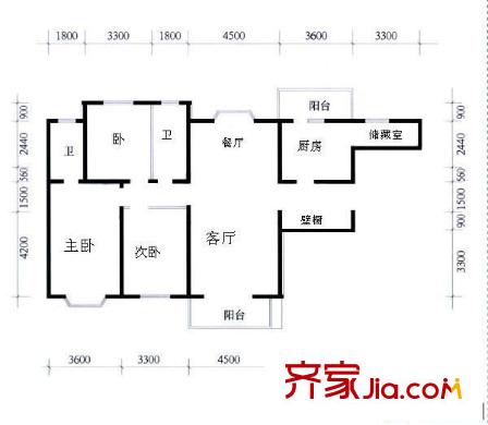 漕沖花園 4室 戶型圖