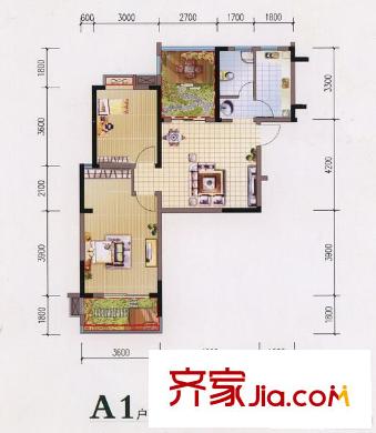 信達(dá)西山銀杏 2室 戶型圖