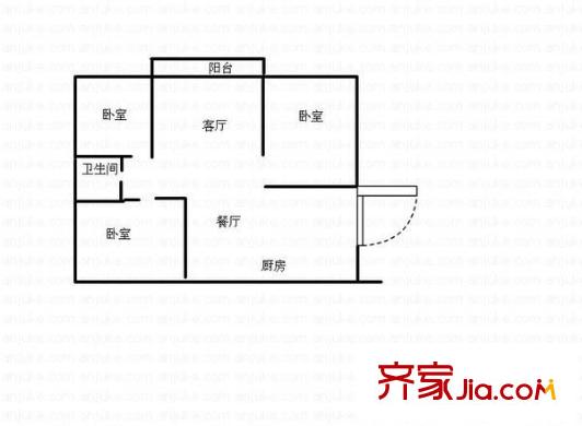 臨橋苑 3室 戶型圖