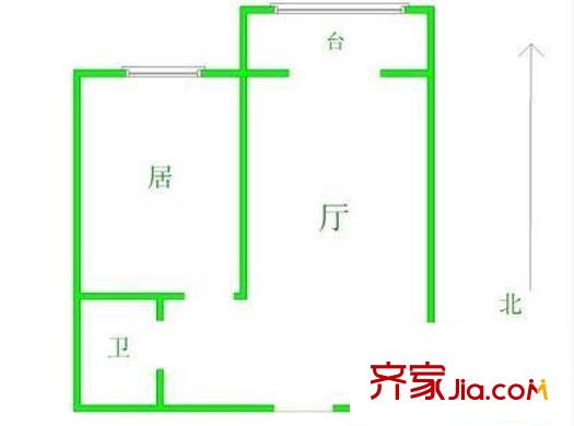 琥珀南村 1室 戶型圖