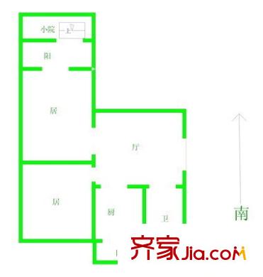 琥珀南村 2室 戶型圖