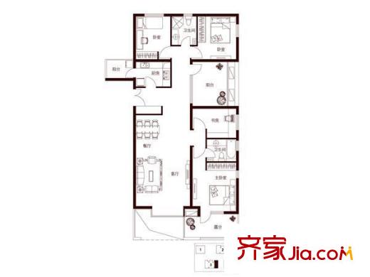 金輝中央美域 4室 戶型圖
