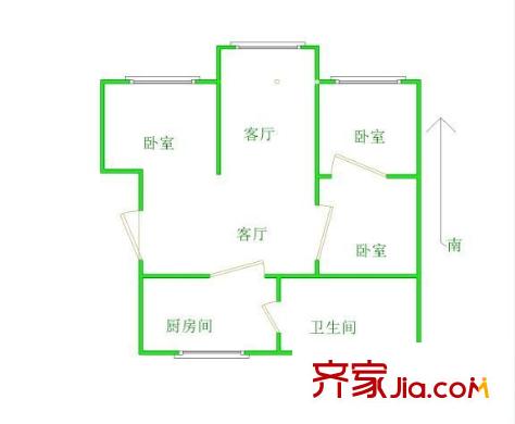 銀屏花園 3室 戶型圖