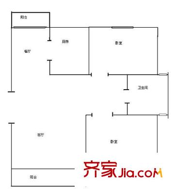 羅馬花園西區(qū)戶型圖羅馬花園二期 2室 戶型圖 2室2廳1衛(wèi)1廚