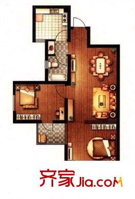 羅馬花園西區(qū)戶型圖羅馬花園二期 2室 戶型圖 2室1廳1衛(wèi)1廚