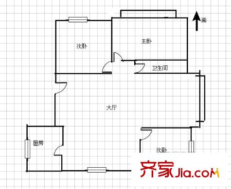 四泉花園 3室 戶型圖