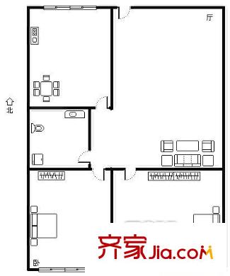 國(guó)安家園 2室 戶型圖