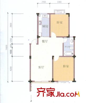 國(guó)安家園 2室 戶型圖