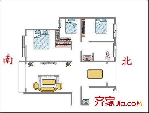 望湖城濱湖春天戶型圖濱湖春天 3室 戶型圖 3室2廳1衛(wèi)1廚