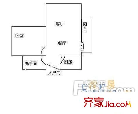 綠怡居 1室 戶型圖