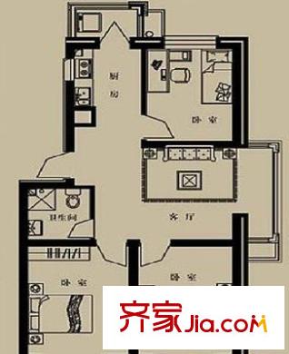 花沖苑 3室 戶型圖