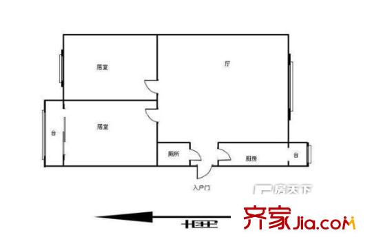 四泉花園 2室 戶型圖
