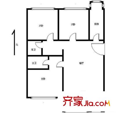 四泉花園 3室 戶型圖