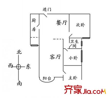 花沖苑 3室 戶型圖