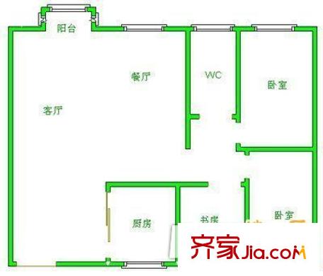 綠怡居 2室 戶型圖