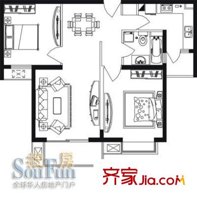 鳳凰城君天下 2室 戶型圖