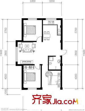 站塘新村 3室 戶型圖
