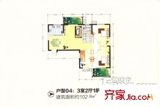 康城靜林灣 3室 戶型圖