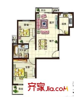鳳凰城君天下 2室 戶型圖