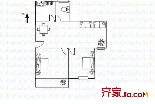 新安羅馬花園 2室 戶型圖