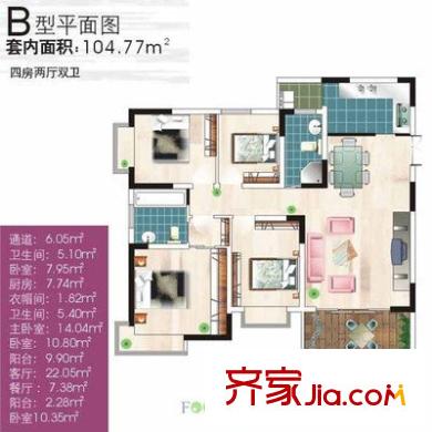 繽紛南國(guó) 4室 戶型圖