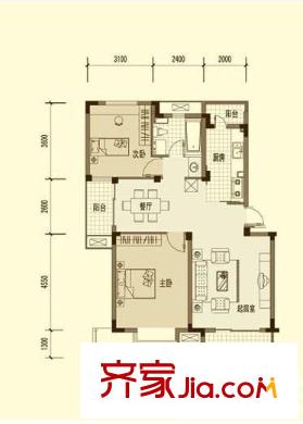 南屏公館 2室 戶型圖