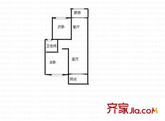 匯林閣 1室 戶型圖