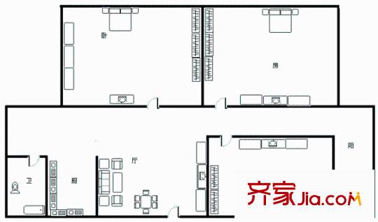 人民巷北樓戶型圖1 