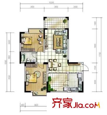 人民巷北樓 2室 戶型圖