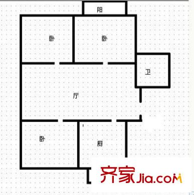 美湖小區(qū) 2室 戶型圖