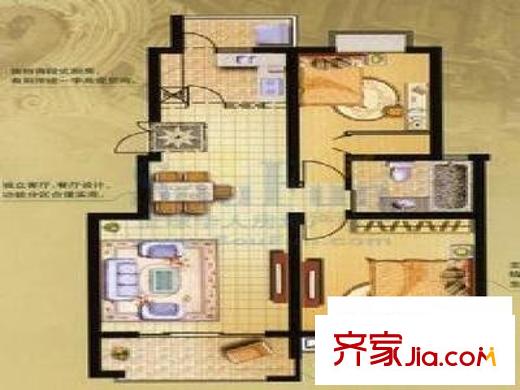美湖小區(qū) 2室 戶型圖