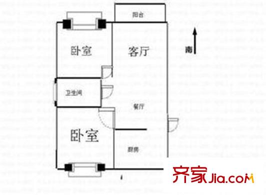 德邦翠馨居 2室 戶型圖