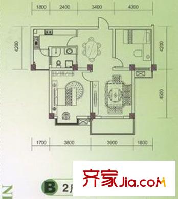 德邦翠馨居 2室 戶型圖
