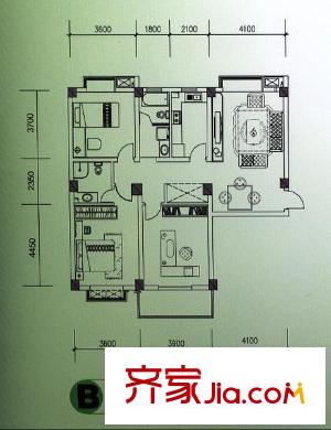 德邦翠馨居 3室 戶型圖