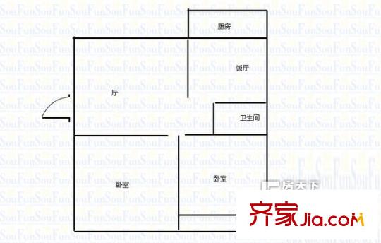 外貿(mào)一區(qū) 2室 戶型圖