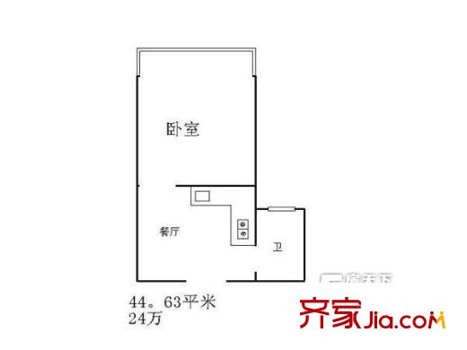 外貿(mào)一區(qū) 1室 戶型圖