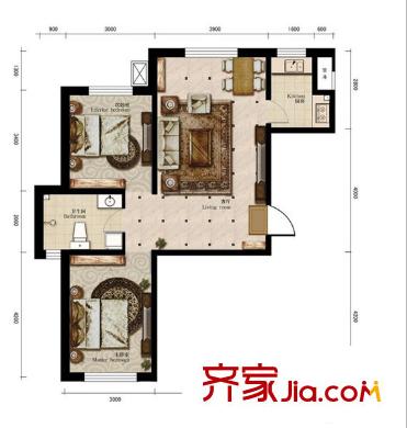 香溢天鵝湖 2室 戶型圖