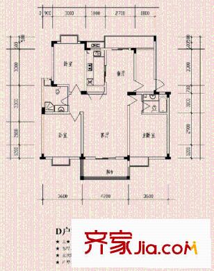 上城國際丁香苑 2室 戶型圖