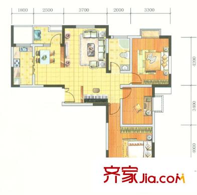 龍居山莊 2室 戶型圖