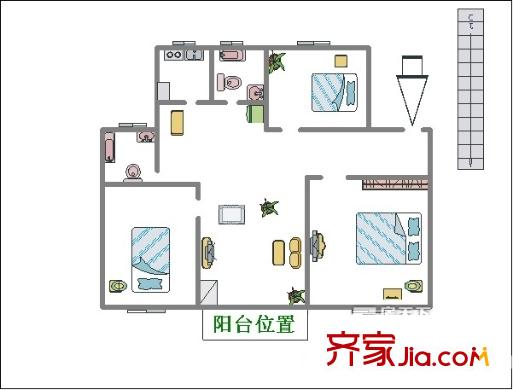 龍居山莊 3室 戶型圖