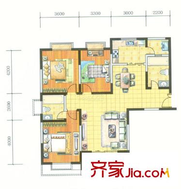 龍居山莊 3室 戶型圖