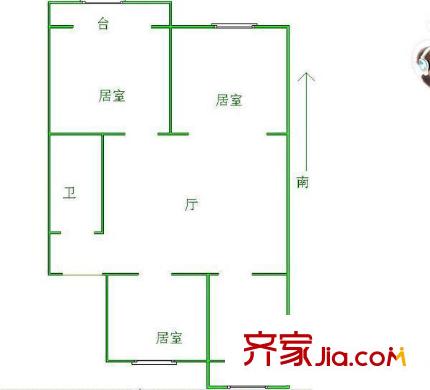 東湖山莊碧云閣 3室 戶型圖